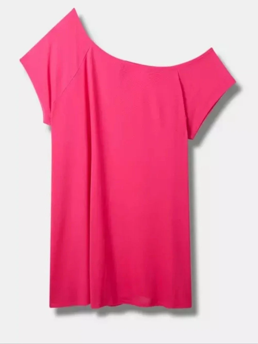 Torrid Mesh Off-Shoulder Coverup Dress Size 2 Color Pink Glo (Fuchsia) EUC